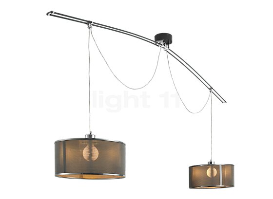 Lumina Moove Doppia 42 soft-touch zwart - Vanwege de fijngewerkte ophanging verspreidt deze lamp een zwaarteloze elegantie.