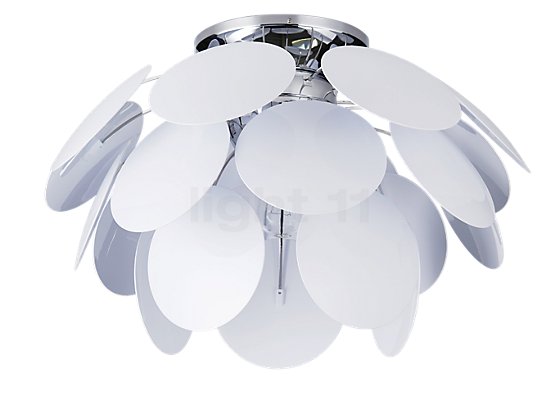 Marset Discocó, lámpara de techo blanco - ø53 cm - Los elementos de la pantalla de la Discocó parecen imitar los pétalos de una flor.