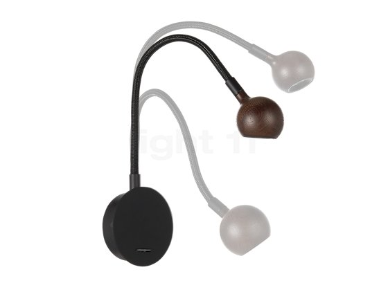 Marset No8 Wall light LED wenge - This wall light's lamp arm can be bent in any desired direction.