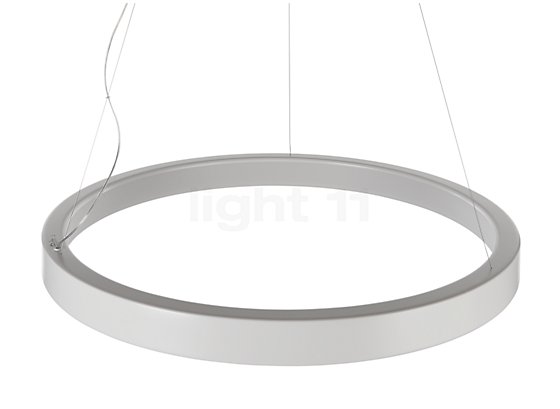 Martinelli Luce Lunaop Sospensione LED black, ø80 cm, 2,700 K, dimmable - The body of the pendant light is made of a single aluminium profile which has been formed into a circle.