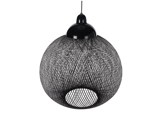Moooi Non Random Light negro, ø71 cm - El aspecto tejido de la lámpara la convierte en una pieza inconfundible.
