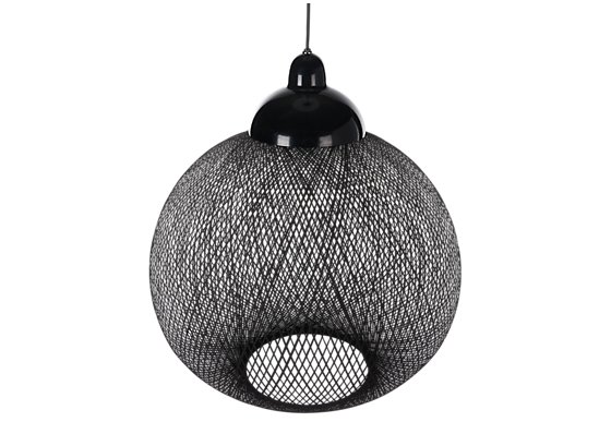 Moooi Non Random Light noir, ø48 cm - Une allure de maille serrée est la marque de fabrique de ce luminaire design étonnant.