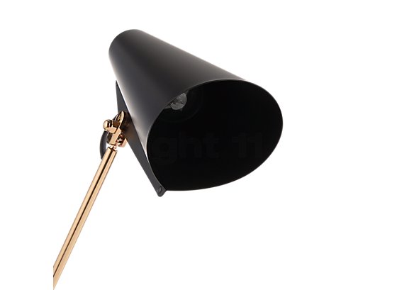 Northern Birdy Lampe de table noir/laiton - L'abat-jour conique caractéristique de la Birdy cache à la vue l'ampoule de culot E27.