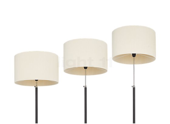 Santa & Cole Pie de Salón Gulvlampe natur/krom - cylindrisk - 45 cm - The lampshade can be adjusted in height to meet your personal needs.
