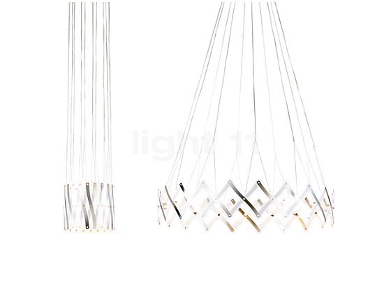 Serien Lighting Zoom pendant light 1 element - max. 130 cm - To achieve an individual lighting effect, the diameter of the Zoom can be adjusted in a range between 20 and 130 cm.