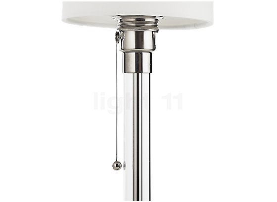 Tecnolumen Wagenfeld WG 27 Lampe de table corps transparent/pied verre - Une cordelette élégante sert à allumer et à éteindre la lampe de manière intuitive.