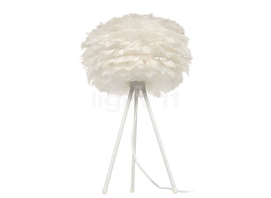 Umage Eos Lampe de table châssis blanc/abat-jour blanc - ø35 cm - Le design de cette lampe est d’une belle élégance avec son trépied fin et son abat-jour naturel.