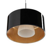 Bruck Cantara Hanglamp LED chroom glimmend/glas zwart/goud - 30 cm , uitloopartikelen - De lamp van Bruck beschikt over twee kappen uit dubbellagig glas.