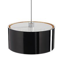 Bruck Cantara Hanglamp LED chroom glimmend/glas zwart/goud - 30 cm , uitloopartikelen - De bovenste afdekking reflecteert het licht naar beneden.