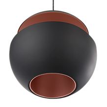 DCW Here Comes the Sun black/copper, ø10 cm - The light opening at the bottom provides, for instance, a dining table with zone light.