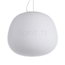Fabbian Lumi Mochi, lámpara de suspensión LED ø45 cm - La impecable pantalla está fabricada en vidrio opalino soplado.