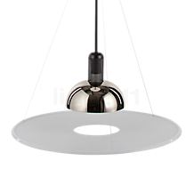 Flos Frisbi black - The round diffuser of the pendant light suspended by means of three almost invisible wires.