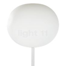 Flos Glo-Ball Vloerlamp aluminiumgrijs - ø33 cm - 175 cm - Gesatineerd, mondgeblazen glas vormen de kap dezer lamp.