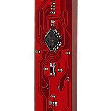 Ingo Maurer My New Flame USB Version rood - De printplaat meet maar 1,5 cm van breedte en geeft een bijzondere noot aan het slanke design van de My New Flame.