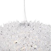 Kartell Bloom Small pendant light clear - The narrow bracket is almost invisibly hidden inside the shimmering plastic shade.