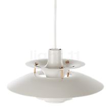 Louis Poulsen PH 5 Mini blanc classique - L'ampoule est parfaitement occultée du regard, jusque par le haut.