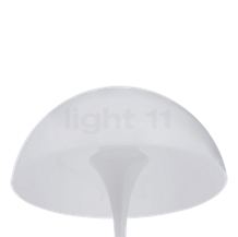 Louis Poulsen Panthella Tischleuchte LED chrom glänzend - 25 cm - Unter dem Schirm findet ein modernes LED-Modul Platz.