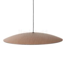 Marset Ginger Arc Lamp LED oak/white - ø60 cm - This 4mm thin shade is made of thin wood and paper.