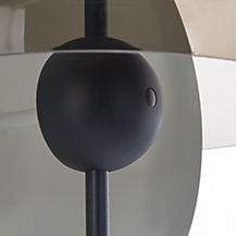 Marset Theia P Floor Lamp LED black - This small hemisphere houses the LED module which follows the movement of the reflector towards which it focuses its light.
