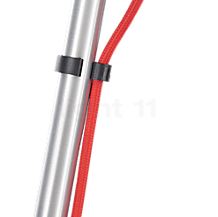 Martinelli Luce Eva, lámpara de pie aluminio/blanco, ø50 cm - El cable rojo adquiere gran protagonismo y regala a la Eva una elegancia muy especial.