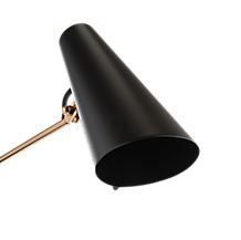 Northern Birdy Swing Wall Light black/brass - The shape of the lamp head slightly resembles the lowered head of a bird.
