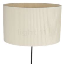 Santa & Cole Pie de Salón Floor Lamp natural colour/chrome - cylindric - 45 cm - The lampshade owes its elegance to high-quality pleated fabric.