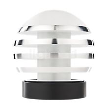 Tecnolumen Bulo Lampada da tavolo arancione - La classica forma sferica della lampada viene enfatizzata da cinque segmenti di alluminio.