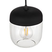 Umage Acorn Cannonball, lámpara de suspensión con 3 focos en negro ahumado/acero - La bombilla E27 avanza para convertirse en un elemento clave del diseño.