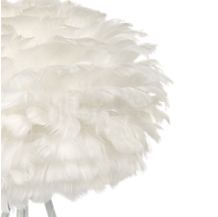 Umage Eos, lámpara de sobremesa marco blanco/pantalla blanco - ø35 cm - El difusor está provisto de innumerables plumas de ganso que se encargan de repartir la luz con suavidad.