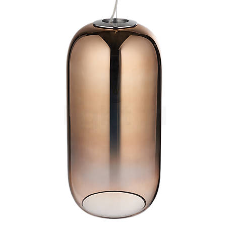 Artemide Gople Sospensione blå/body sølv - The tinted hand-blown glass gives the Gople a particularly noble look.