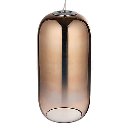 Artemide Gople Sospensione copper/body silver - mini - The tinted hand-blown glass gives the Gople a particularly noble look.