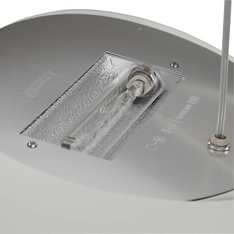 Artemide Pirce Soffitto blanco - ø97 cm - La Pirce funciona con una bombilla R7s situada en la bandeja inferior de su cuerpo.