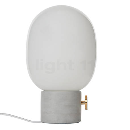 Audo Copenhagen JWDA Table Lamp concrete/brass , discontinued product - A diffuser made of hand-blown opal glass ensures that the JWDA emits soft light.