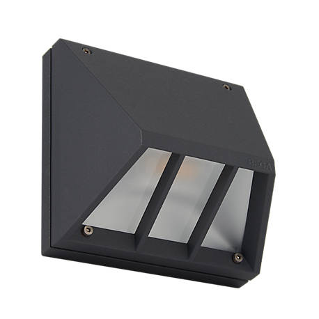 Bega 22292 - Wall light LED graphite - 22292K3 - The glass is protected by thick metal bars.