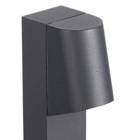 Bega 77239/77249 - LED bollard light graphite with anchorage - 77239K3 - The slightly bevelled light head is a characteristic feature of this light.