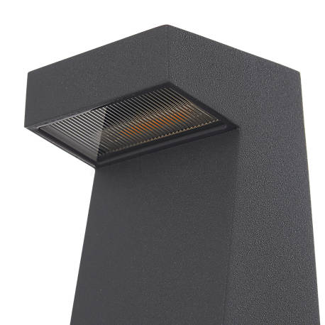 Bega 77276/77277 - Pedestal Light LED silver with mounting plate - 77277AK3 , Warehouse sale, as new, original packaging - In front of the efficient LED module, a textured safety-glass controls the prevents the light emitted from glaring.