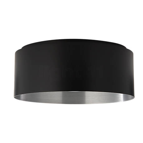 Bega Studio Line Ceiling Light LED round black/brass matt - 51012.4K3 - A cylindrical matt black reflector spans the diffusor.
