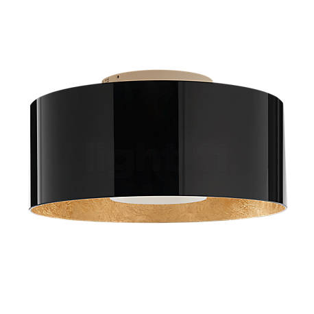 Bruck Cantara Lampada da soffitto LED nero/dorato - 30 cm - 2.700 k - La combinazione tra pregiate superfici decorate e vetro soffiato a bocca conferisce alla lampada un'eleganza senza tempo.