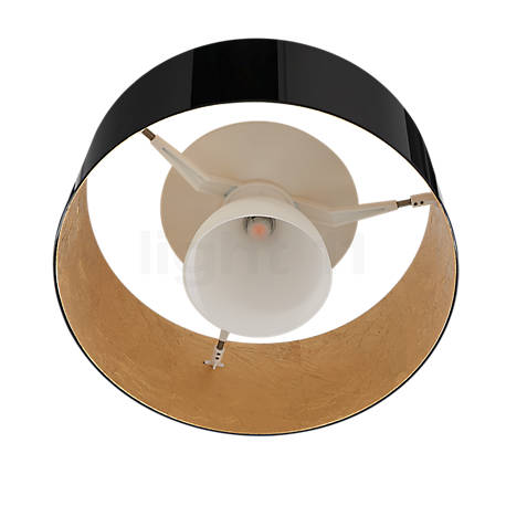 Bruck Cantara Loftlampe LED sort/guld - 30 cm - 2.700 k - The light source is encircled by two lamp shades.