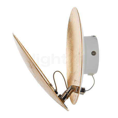 Catellani & Smith Lederam W Wall Light LED white/gold - ø17 cm - The outer disc may be swivelled and rotated as desired.