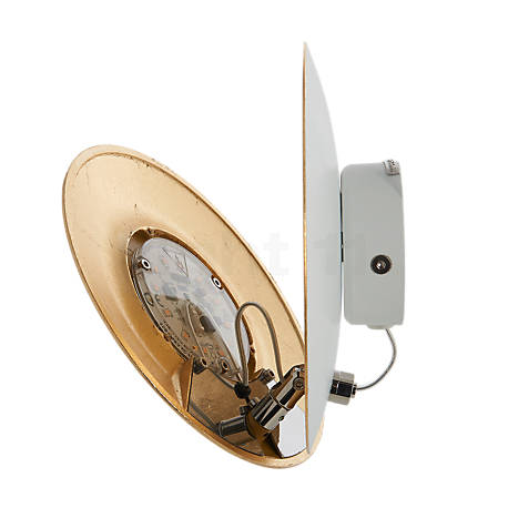 Catellani & Smith Lederam W, lámpara de pared LED negro/cobre - ø25 cm - El módulo led integrado proyecta la luz hacia el disco fijo.