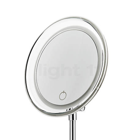 Decor Walther BS 15 Touch Specchio da tavolo per trucco cromo lucido - Un anello a LED illumina lo specchio in modo uniforme e armonioso.