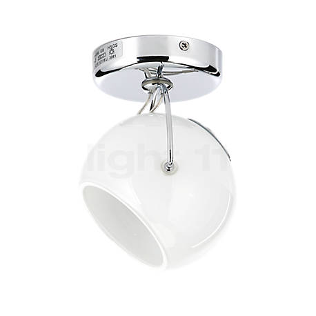 Fabbian Beluga White Lampada da parete/soffitto vetro opale bianco , Vendita di giacenze, Merce nuova, Imballaggio originale - La testa della lampada è girevole di 360°, offrendo un'illuminazione flessibile.