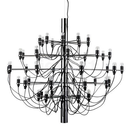 Flos 2097-50 chrome glossy - incl. 50x bulb clear - The 2097-50 fascinates the viewer with its characteristically majestic expressive force of a chandelier.