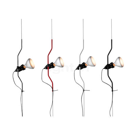 Flos Parentesi Nickel - mit Dimmer - Der Schlitten, auf dem die Fassung befestigt ist, ist in verschiedenen Farben erhältlich.