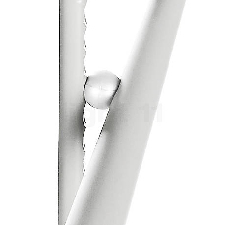 Foscarini Magneto Tavolo blanc - Une bille magnétique, destinée à réunir le mât au réflecteur, sert d'"articulation" raffinée à la Magneto.
