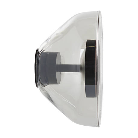 Marset Aura lámpara de pared LED transparente - ø17,9 cm - Desde el lateral se puede observar el principio de iluminación indirecta.