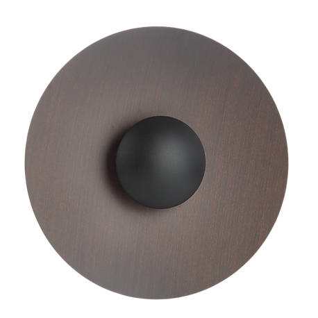 Marset Ginger Wall-/Ceiling light LED black/white - ø19,5 cm - The small metal reflector and large wood reflector fuse into a harmonious unity.