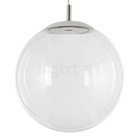 Mawa Glaskugelleuchte LED klar/ grau metallic - 40 cm - Der kugelförmige Schirm wird aus hochwertigem mundgeblasenem Glas hergestellt.