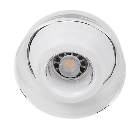 Serien Lighting Curling Plafondlamp LED glas - M - externe diffusor zilver/zonder binnenste diffusor - dim to warm - De plafondlamp is uitgerust met een hoog efficiënte LED-module.